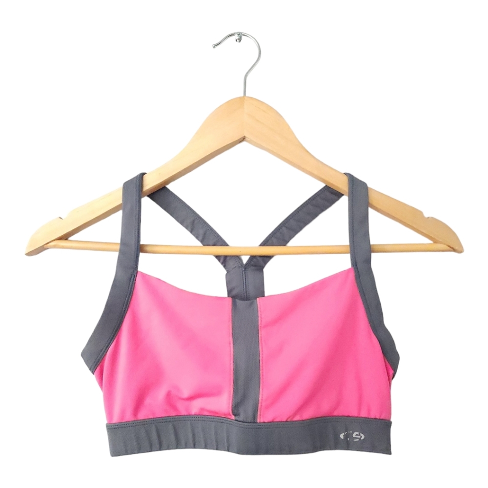 Pink and Gray Sports Bra Size Small
